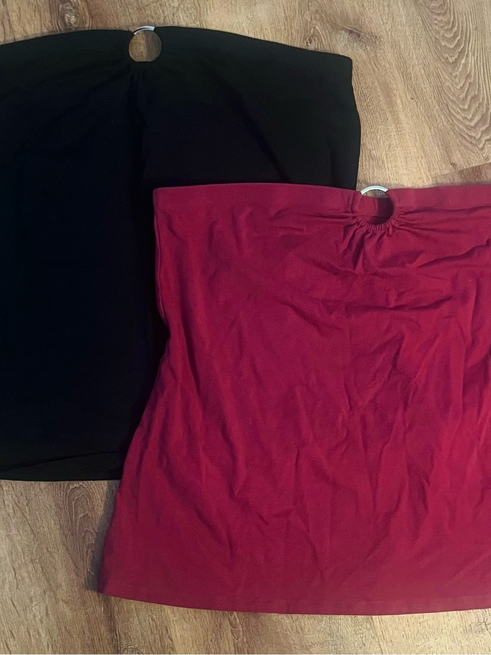 TORRID Strapless Tube Tops with O-ring  — Black & Burgundy bundle